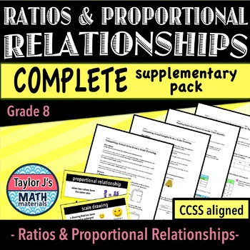 Preview of Ratios and Proportional Relationships Worksheets and Word Wall
