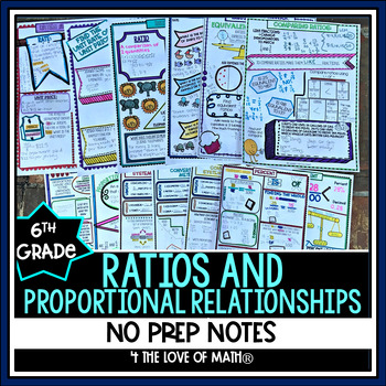 Preview of Ratios and Proportional Relationships No Prep Note Bundle