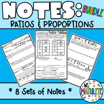 Preview of UNIT NOTES:  Ratios and Proportions