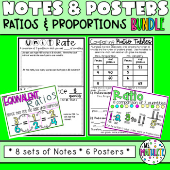 Preview of NOTES AND POSTERS BUNDLE:  Ratios and Proportions