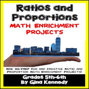 Preview of Ratio Projects, Ratio and Proportions Math Enrichment, Plus Vocabulary