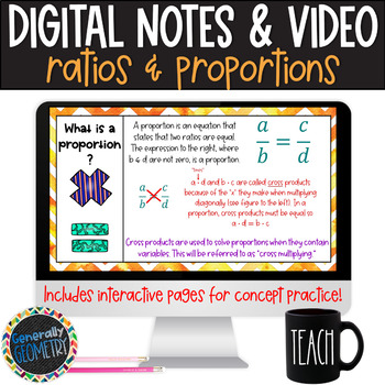 Preview of Ratios and Proportions Digital Notes and Video | Google Drive