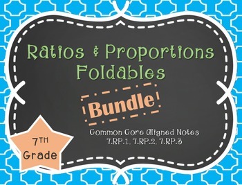 Preview of Ratios and Proportions Foldable Bundle *Aligned to CCSS 7.RP.1, 7.RP.2, 7.RP.3