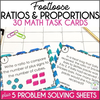 Preview of Ratios and Proportions 6th Grade Math Task Cards Activity and Problem Solving