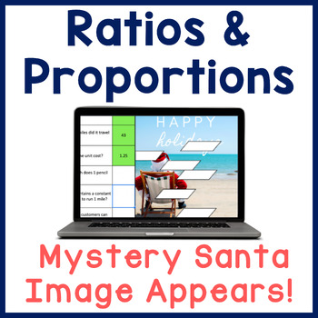 Preview of Ratios and Proportions | Happy Holidays Math Mystery Picture | Digital Activity