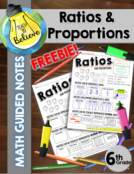 Preview of Ratios and Proportions - Math Guided Notes/Interactive Notes