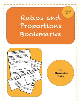 Preview of Ratios and Proportions Notebook Bookmarks