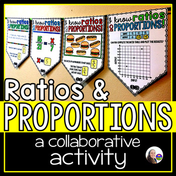 Ratios and Proportions Math Pennant Activity by Scaffolded Math and Science