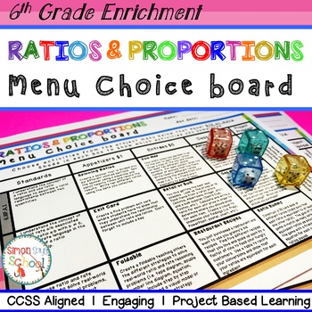 Preview of 6th Grade Ratios & Proportions Relationships Choice Board  – Distance Learning