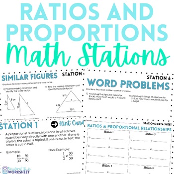 Preview of Ratios and Proportions Math Stations | Math Centers