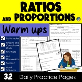Ratios and Proportions Warm ups with Tape Diagrams, Unit R