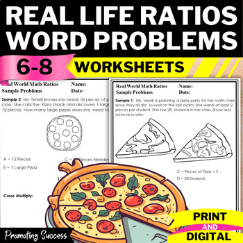 ratios and proportions word problems real world math worksheets digital easel