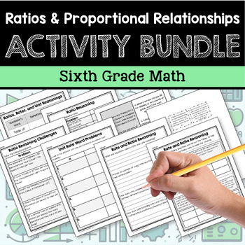 Preview of Ratios and Rates 6th Grade Math Activity Bundle & Guided Notes - 20% off