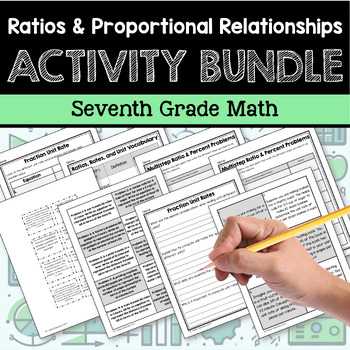 Preview of Ratios and Rates 7th Grade Math Activity Bundle & Guided Notes - 20% off