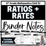 Ratios and Rates Binder Notes Bundle for 6th Grade Math