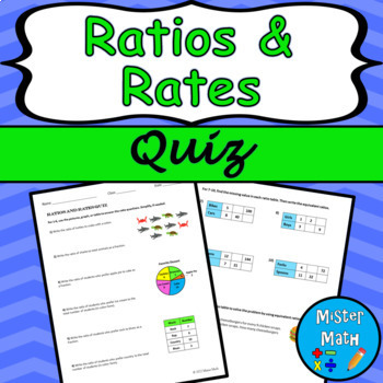 Preview of Ratios and Rates Quiz