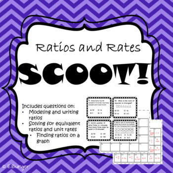 Preview of Ratios and Rates Scoot! (or Task Cards)