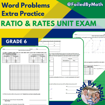 Preview of Ratios and Rates: Unit Test