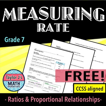 Preview of Ratios and Rates Worksheet