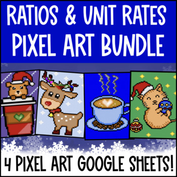 Preview of Ratios and Unit Rates Digital Pixel Art BUNDLE | Equivalent Ratios