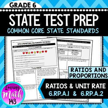 Preview of Ratios and Unit rate: 6th Grade Math State Test Prep