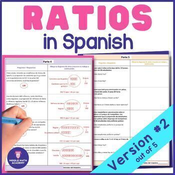 Preview of Ratios in Spanish ⭐ EDITABLE - Printable & Digital Version #2
