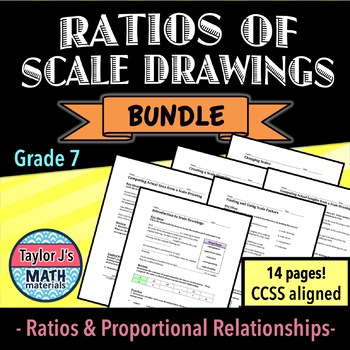 Preview of Ratios of Scale Drawings Worksheet Bundle