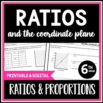 Preview of Ratios & the Coordinate Plane, Graphing Ratios 6th Grade Ratio Tables Worksheets