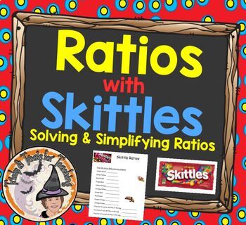 Preview of Ratios with Skittles Activity Solving and Simplifying