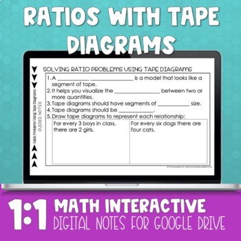 Preview of Ratios with Tape Diagrams Digital Notes