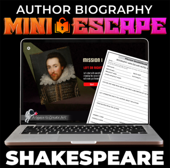 Preview of William Shakespeare Biography Mini-Escape - Middle School ELA Biography Sheet