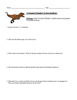 Preview of Ray Bradbury: Eight Short Story Worksheets (or Tests) with Detailed Answer Keys