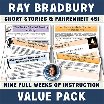 Preview of Ray Bradbury Bundle - The Pedestrian, The Veldt, The Rocket, & Fahrenheit 451
