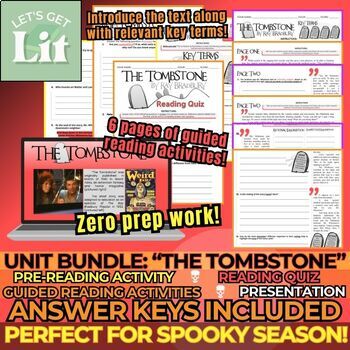 Preview of Language Arts Short Story Unit Bundle "The Tombstone"