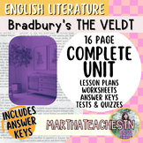 Ray Bradbury's "The Veldt": 5-Day ELA Unit Plan, Worksheet
