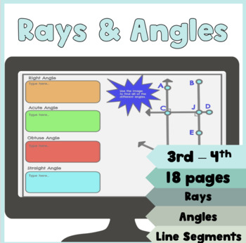 Preview of Rays & Angles | 3rd - 4th Grade | Math Activities | Digital