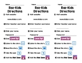 Raz-Kids Website and App Directions Bookmarks