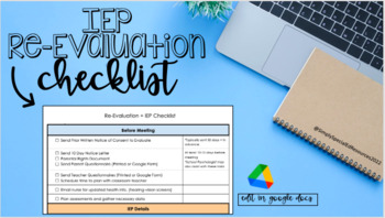 Preview of Re-Evaluation + IEP Checklist Template