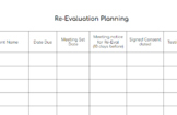 Re-Evaluation Planning Calendar 