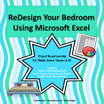 Preview of ReDesign Your Bedroom using Microsoft Excel | Distance Learning