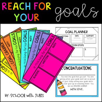 Reach For Your Goals Editable Goal Setting Packet And Bulletin Board