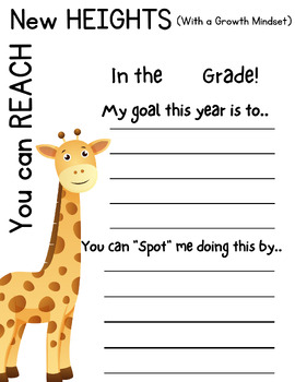Preview of Reach New Heights! (Setting a Goal Worksheet)