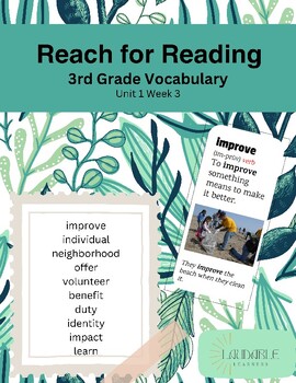 Preview of Reach for Reading 3rd Grade Vocabulary Unit 1 Week 3