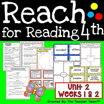 Preview of Reach for Reading 4th Grade Unit 2 Part 1 | National Geographic Printables