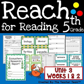 Preview of Reach for Reading 5th Grade Unit 3 Part 1 | National Geographic Printables