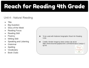 Preview of Reach for Reading Grade 4 Focus Wall Posters Unit 4