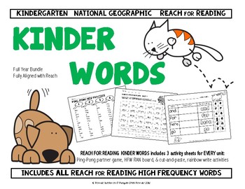 Preview of Reach for Reading KINDER WORDS Fully Aligned Kindergarten Sight Word Bundle