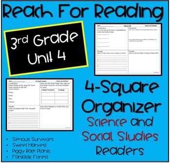 Preview of Reach for Reading | Third Grade | Student Lead | Information Organizer | Unit 4