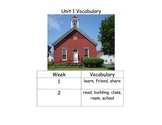 Reach for Reading Kindergarten Unit 1 Vocabulary Cards