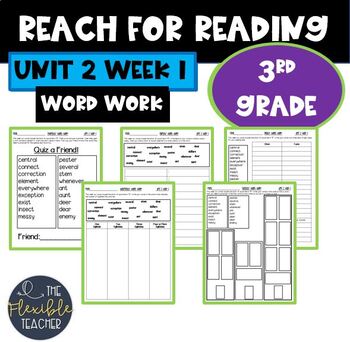 Preview of Reach for Reading | Unit 2 Week 1 | Spelling | Word Work